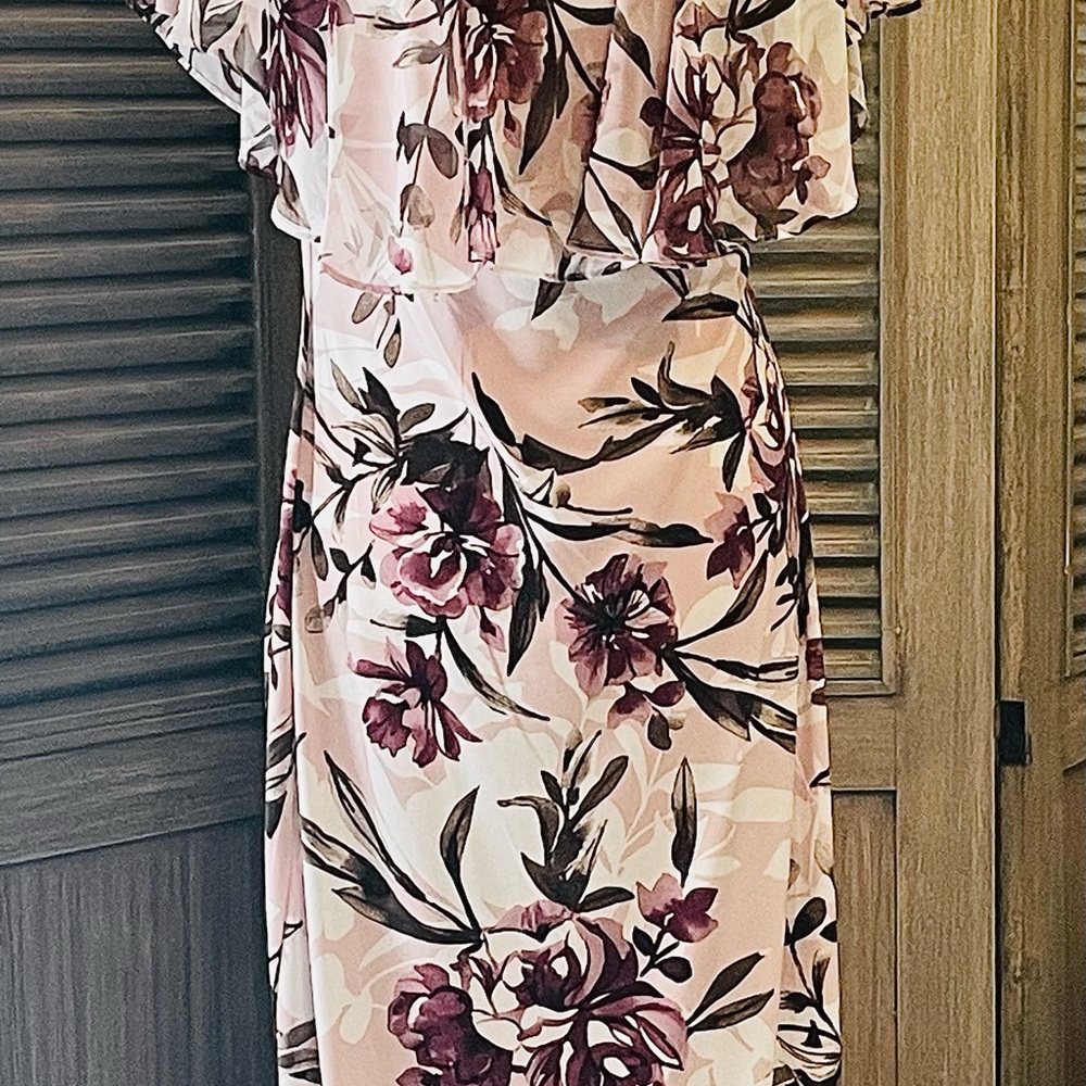 Connected maxi dress purple floral
